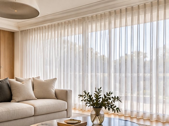 Sheer curtains in a living room